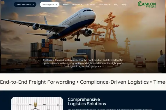 Camlon Freight website built by Nexgeno