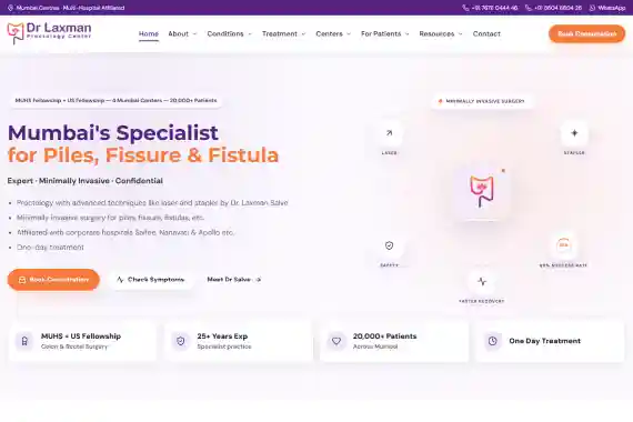 Dr Laxman Proctology Center website built by Nexgeno