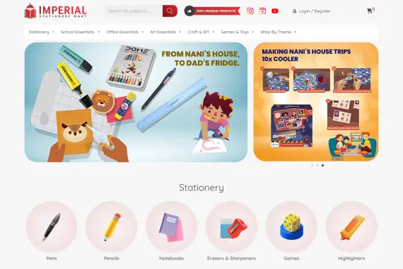 Imperial Stationery Mart website built by Nexgeno