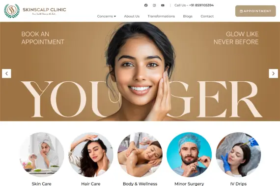Skinscalp Clinic website built by Nexgeno
